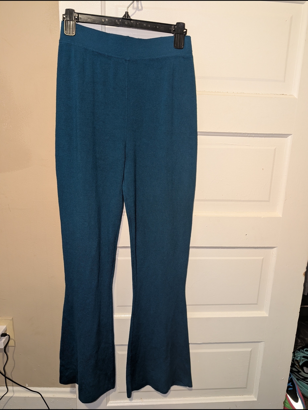 Victor Glemaud Teal Knit Flared Pants